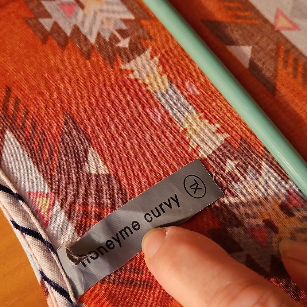 Red Geometric Patterned Kimono - Picture 3 of 5